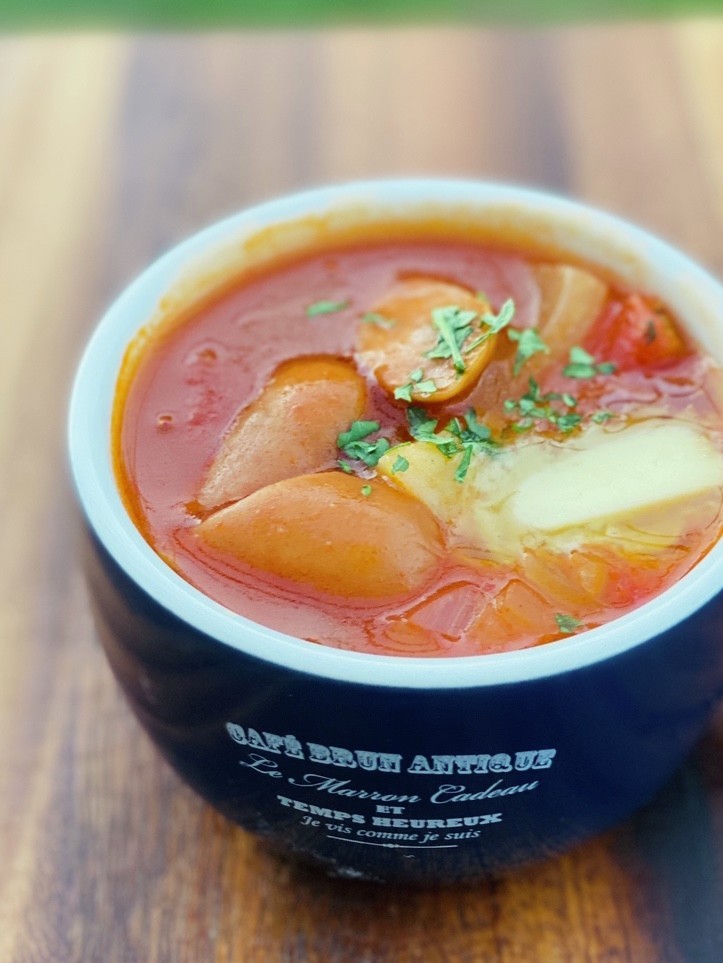 ざっくり野菜のトマトスープ。の画像