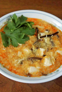 おぼろ豆腐のサンラータンスープ