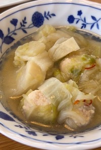 【20分汁物】白菜と鶏団子のスープ煮