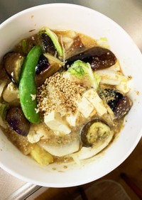 肉無根菜たっぷりおかか味噌煮味豆腐野菜炒