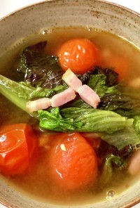 サニーレタスとトマトの簡単スープ