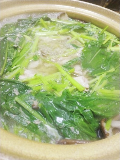 壬生菜の豚しゃぶ鍋の写真