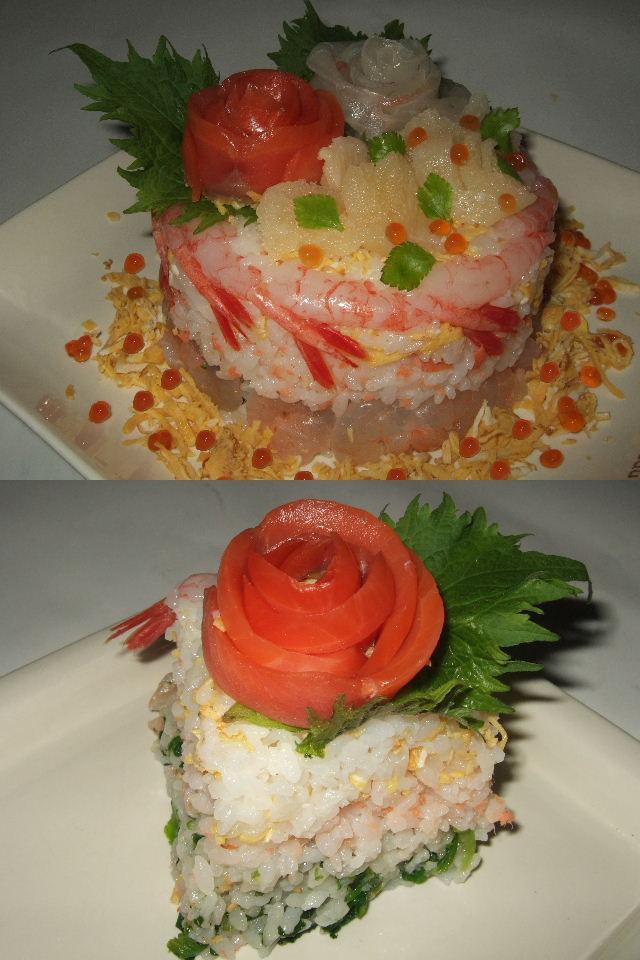雛祭りღ お寿司のケーキの画像
