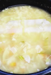 春キャベツの野菜味噌汁