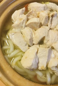 鍋の素活用●白菜と鶏肉のあっさりうどん鍋
