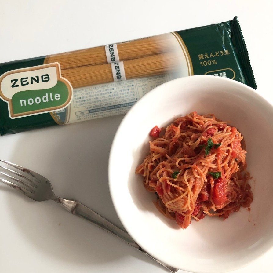 缶から煮込む、ZENBのトマトパスタの画像