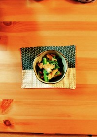 小松菜と薄揚げの醤油焼き