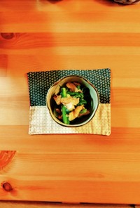 小松菜と薄揚げの醤油焼き