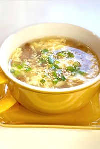 5分簡単✨なめこと卵のふわトロ中華スープ