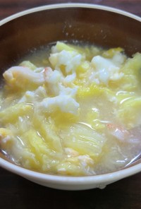 お味噌汁3(白菜とカニかまのかき玉汁)