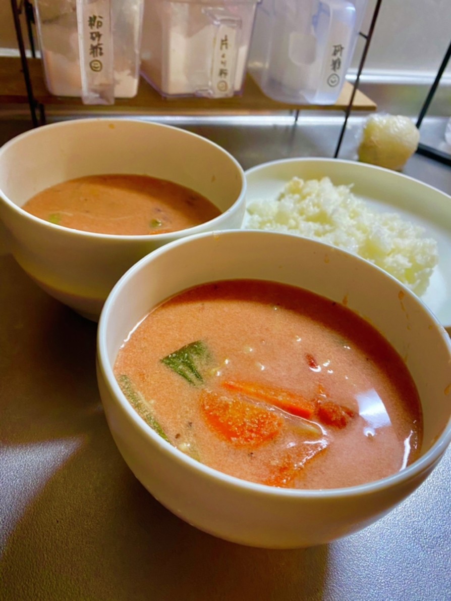 トマト缶で！美肌トマト豆乳スープの画像