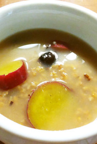 黒花豆入り酵素玄米（寝かせ玄米）の芋粥　