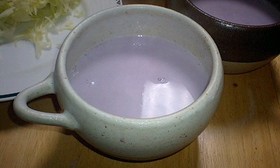 ムラサキイモでクリームスープ