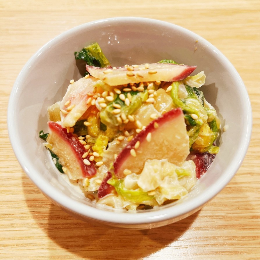 簡単！赤かぶ・小松菜・白菜の味噌マヨ和えの画像
