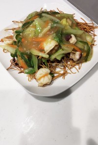 超バリカタ麺☆皿うどん風ラーメン