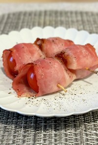 簡単おつまみ★ベーコンのトマト串