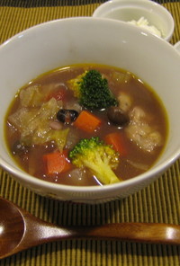 雑穀入り牡蠣と野菜のスープ