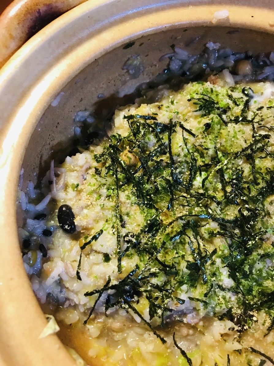 鍋の〆●白菜と十六穀米の雑炊の画像