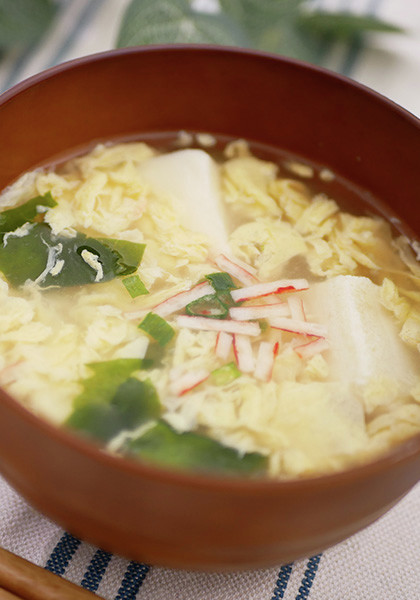 こうや豆腐とたまごのスープの画像
