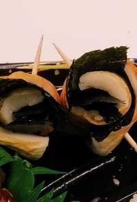 “くるくる15号竹輪に味付け海苔サンド”