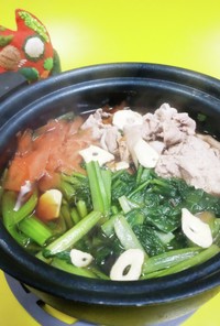 小松菜と豚肉のあっさり鍋