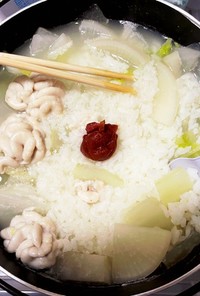 簡単白子鍋→白子梅雑炊