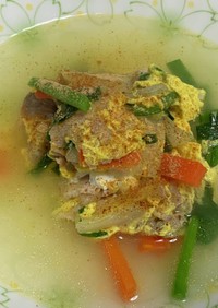 マカ入り、豚肉と白菜の中華風スープ