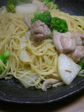 ☆鶏と温野菜のピリ辛パスタ☆柚子胡椒風味