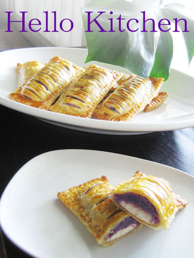 紫芋とクリームチーズのパイの写真