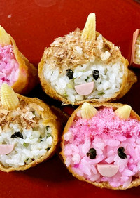 子供喜ぶ☆節分のキャラ弁寿司