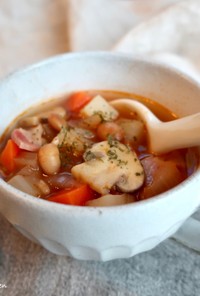 福豆リメイク塩糀野菜スープ