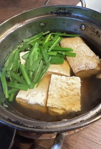 焼き鰤とニラの湯豆腐