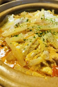 鍋の素●鶏肉と細切り大根のキムチ鍋