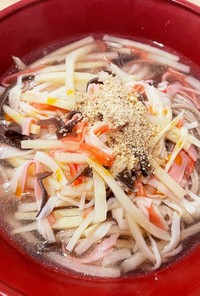 カニかま・細筍・キクラゲのマジな中華蕎麦