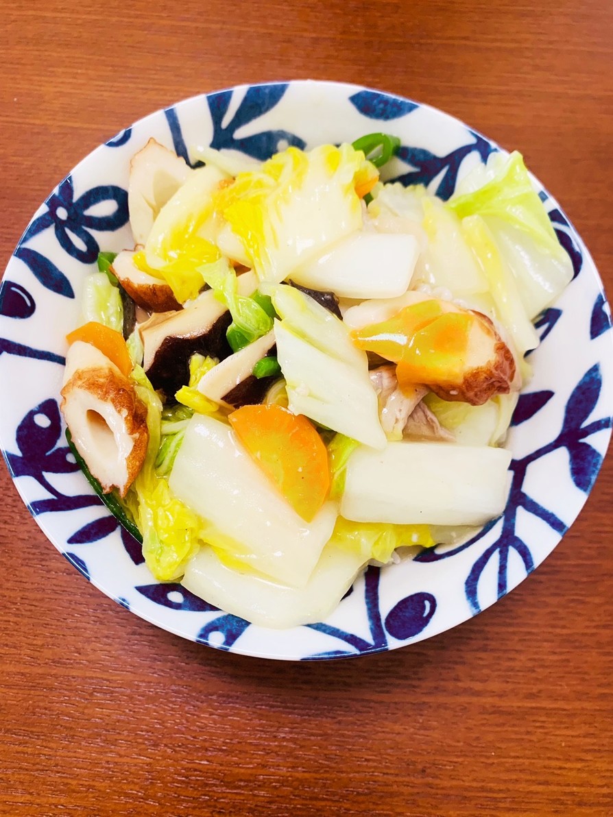 残り野菜と竹輪で中華丼風（八宝菜風）の画像