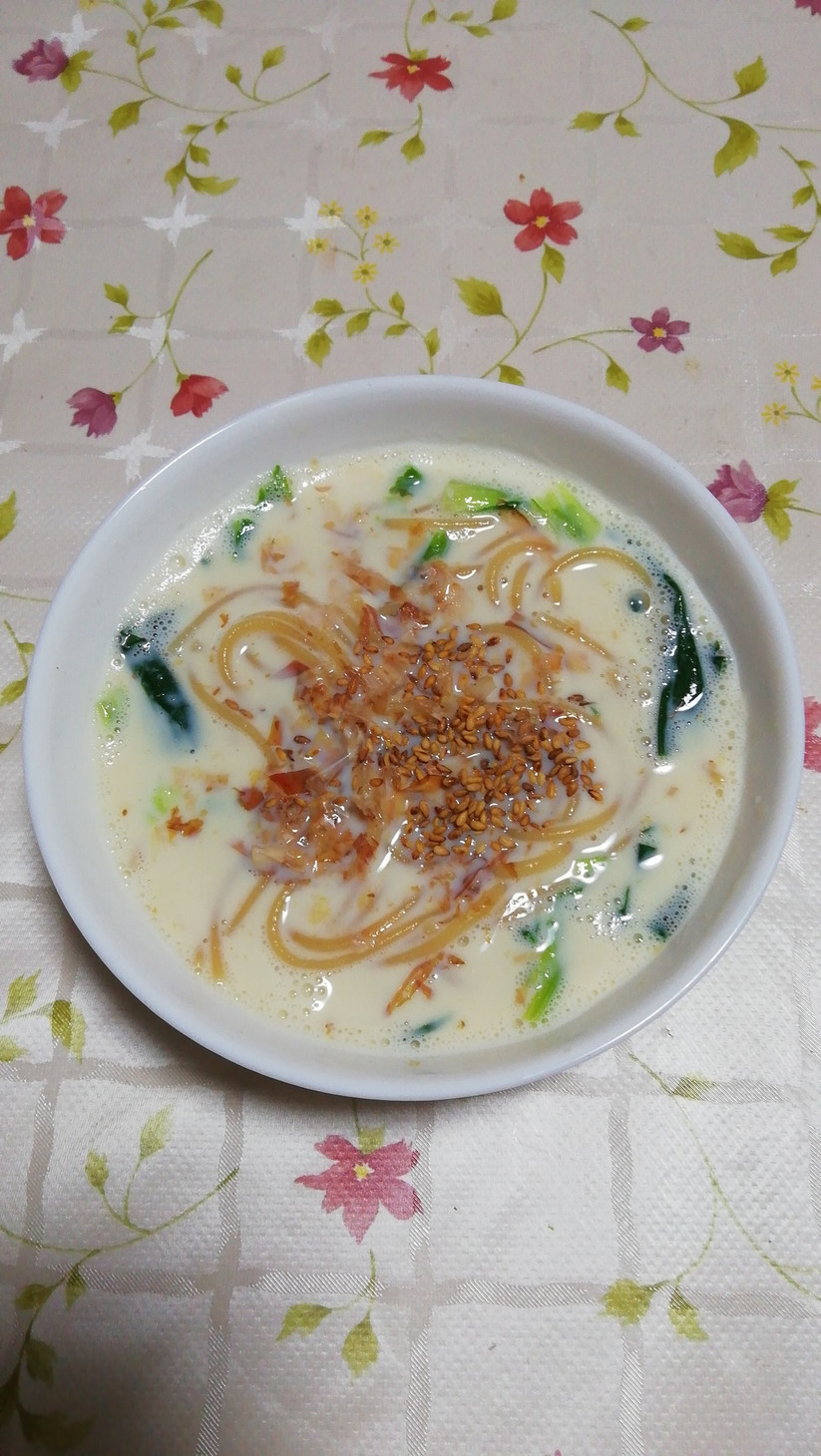 ZENBヌードル丸麺和風豆乳スープパスタの画像
