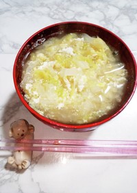 白菜と散らし玉子のお味噌汁♡