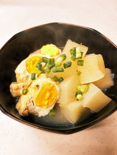大根と卵入りお揚げの煮物　鶏がらスープでの写真
