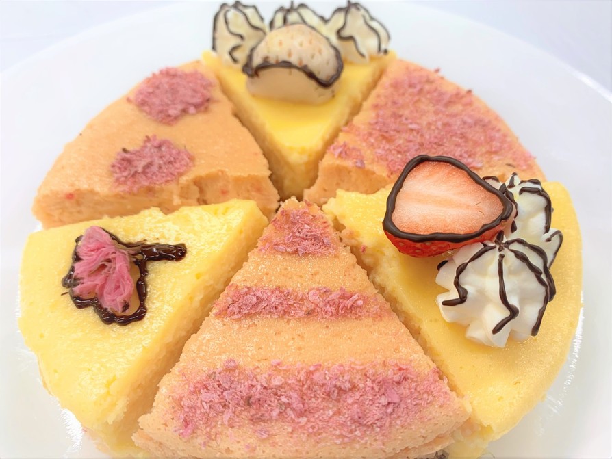春の予感✿桜と米粉のクリームチーズケーキの画像
