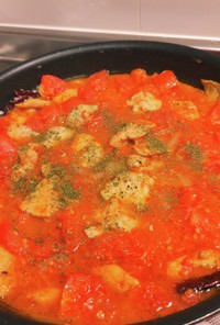 papaっと簡単ササミのトマト煮込み