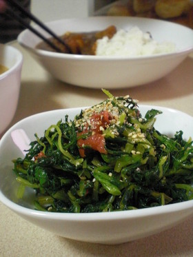 えぐい水菜も大丈夫な梅和え