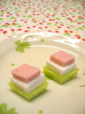 ひな祭りのお弁当に✿なんちゃってひし餅♫