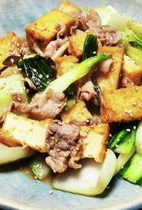 チンゲン菜と豚肉の生姜しょう油炒め
