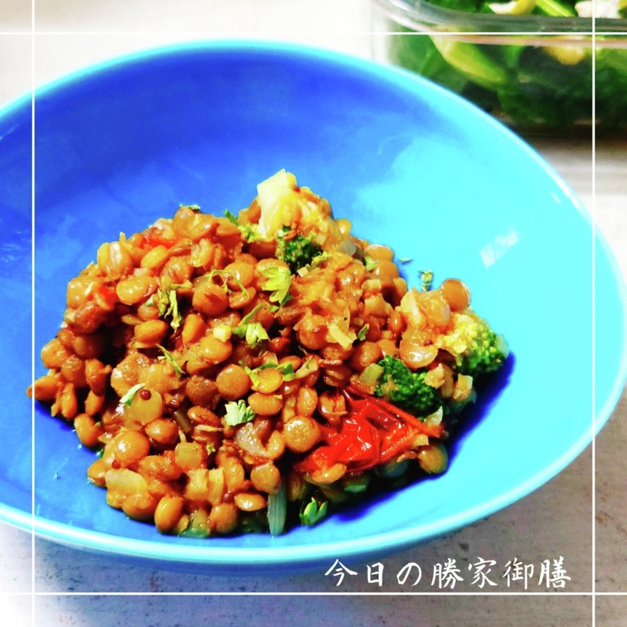 レンズ豆とブロッコリーのスパイシーサラダの画像