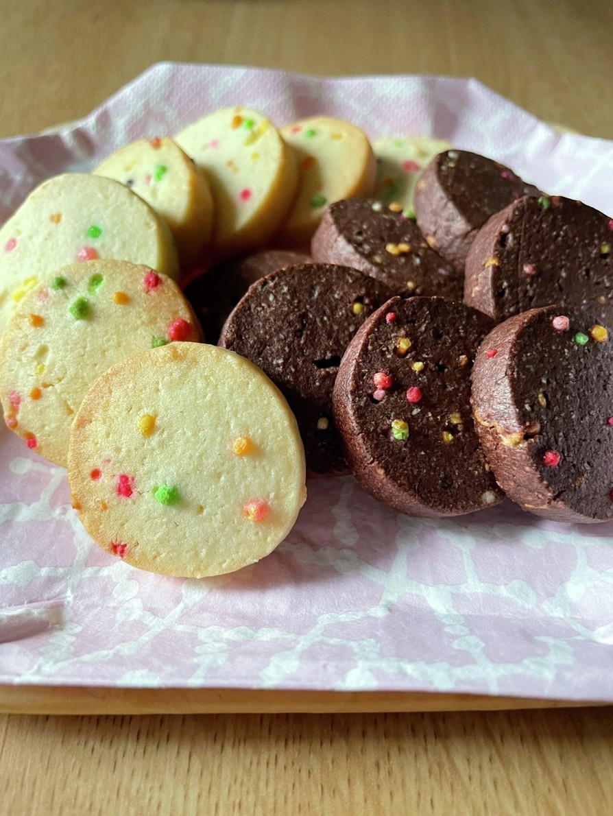 カラフル♪2色のアイスボックスクッキーの画像