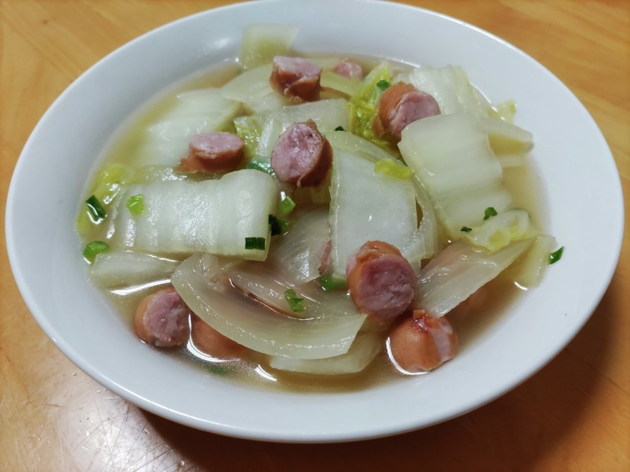 白菜とソーセージ中華煮の画像