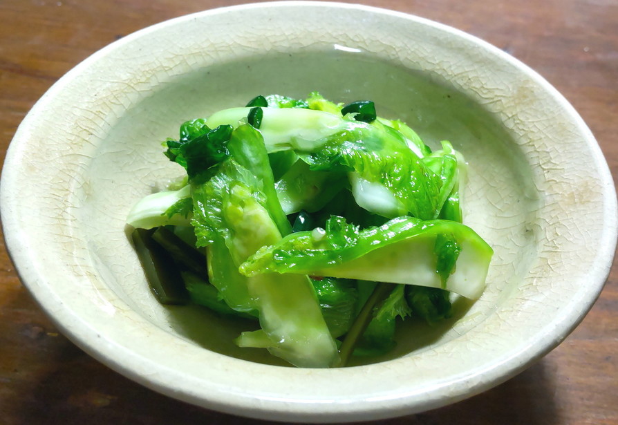 蕾菜の浅漬け　からし菜の風味と搾菜の食感の画像