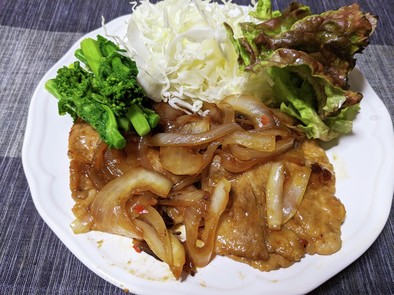 豚ロース肉のピリ辛生姜焼きの写真