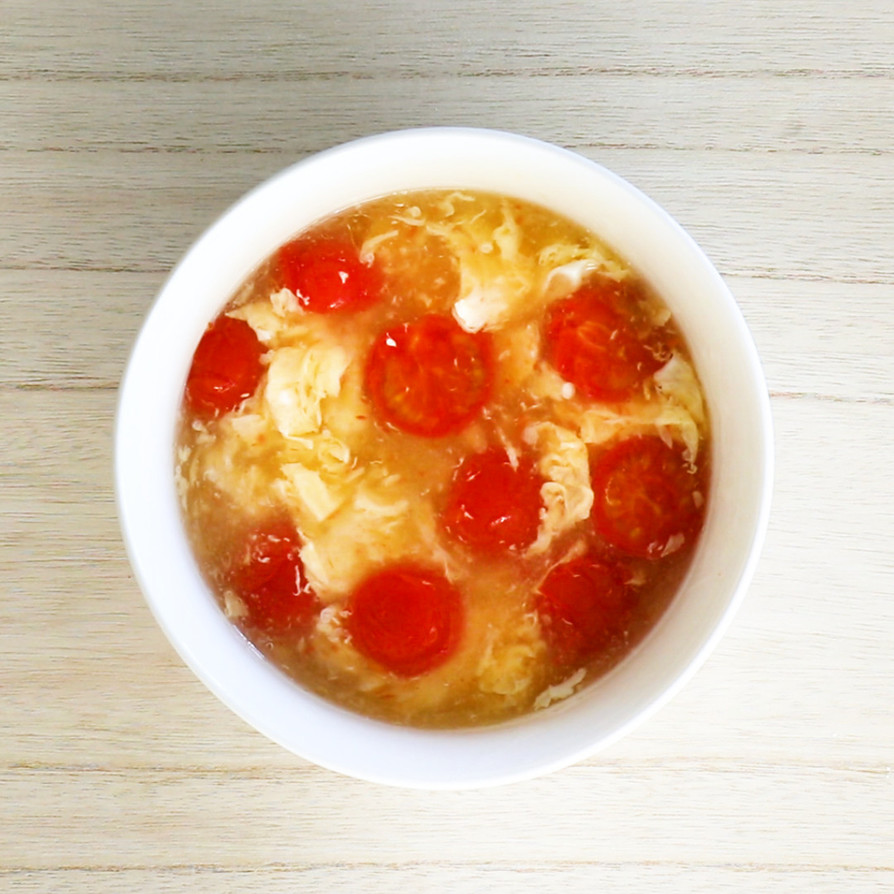 子ども喜ぶ！ふわとろ玉子とトマトのスープの画像