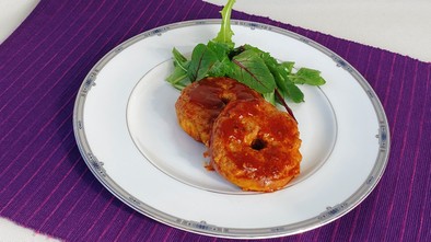クリスピーアップルとひき肉のトマト煮の写真